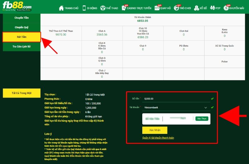 Hướng dẫn cách rút tiền tại FB88 nhanh chóng nhất