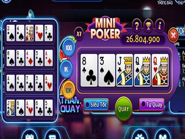 Những hành động cần nắm để nhập cuộc dễ dàng trong game Mini Poker là gì