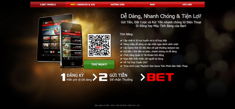 12BET có vô số mức cược cho anh em tha hồ quẫy đục nước