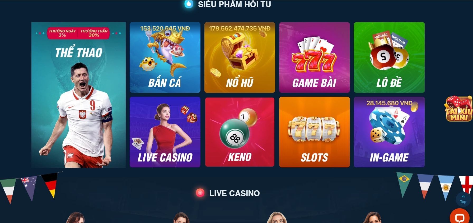 LUCKY88 có hệ thống game hấp dẫn đủ thể loại