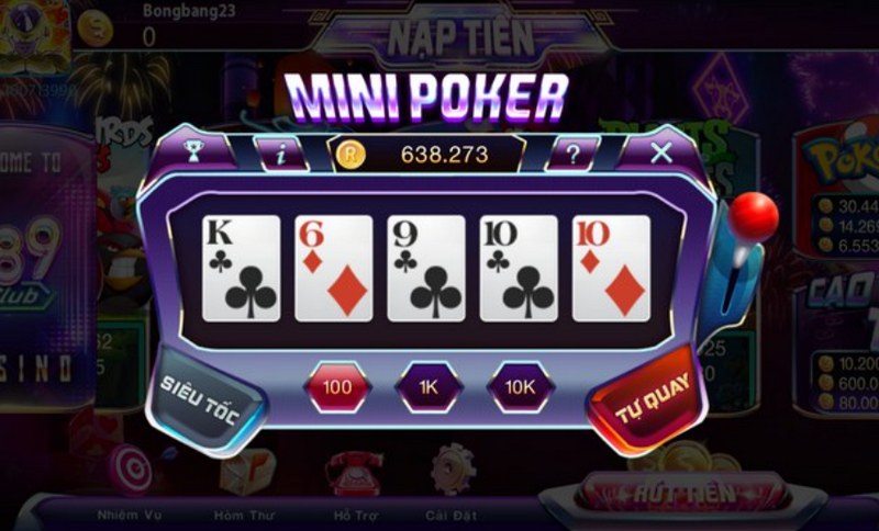 Nổ hũ Mini Poker - Tựa game đổi thưởng mới lạ với sự kết hợp giữa Poker và Nổ Hũ