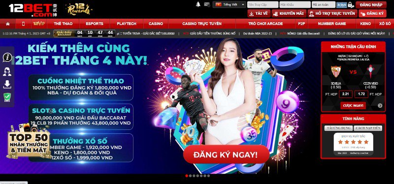 12BET được xếp thứ hạng cao về độ uy tín